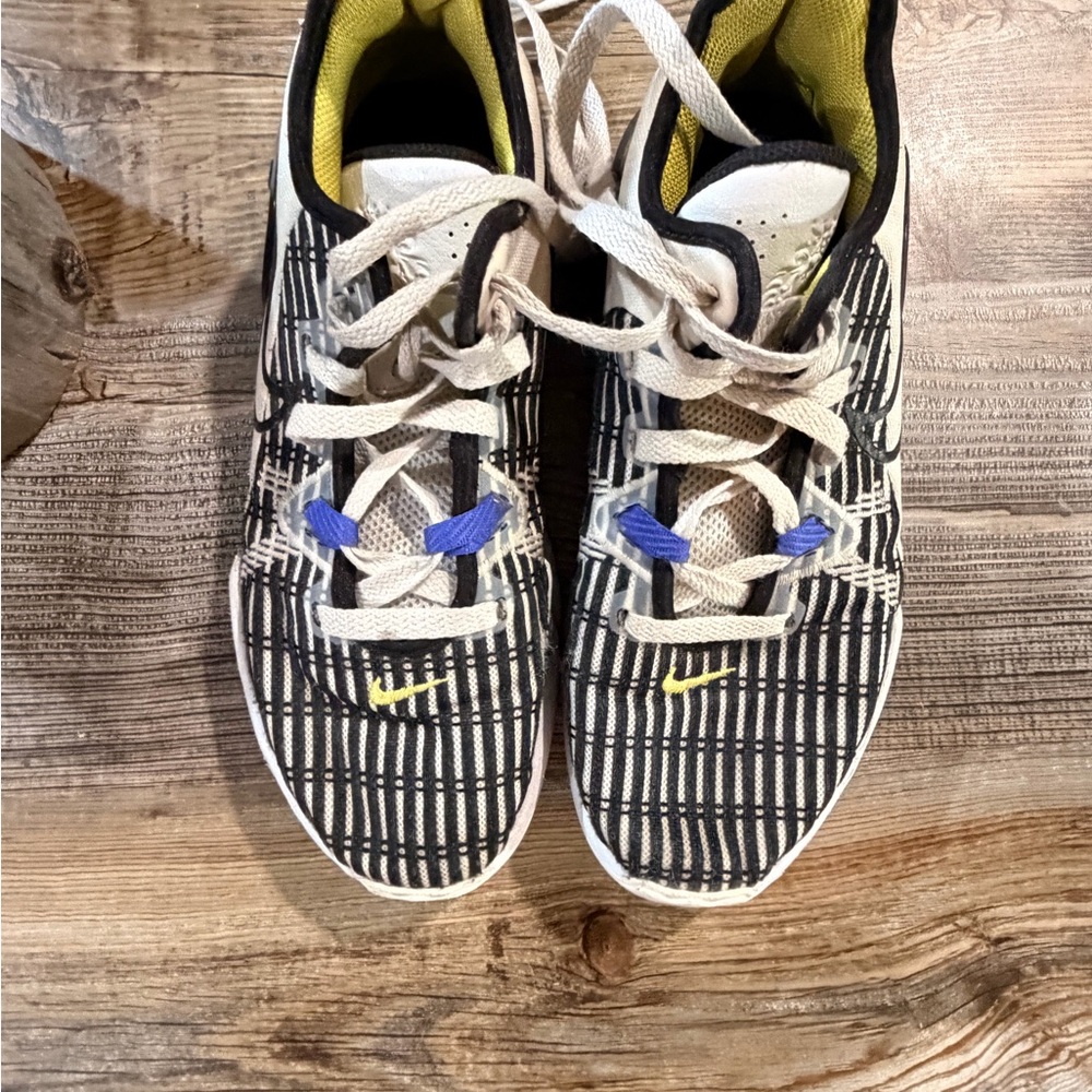 Nike Kids Black and White Sneakers with Yellow Accents